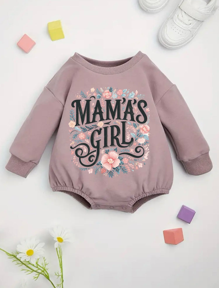 mamas girl baby SWEATSHIRT Romper bodysuit / baby clothes / baby sweater / bubble onesie / baby girl / baby gift / newborn / new baby