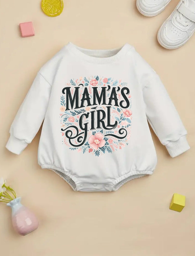 mamas girl baby SWEATSHIRT Romper bodysuit / baby clothes / baby sweater / bubble onesie / baby girl / baby gift / newborn / new baby