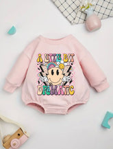 Retro baby girl SWEATSHIRT Romper bodysuit / baby clothes / baby sweater / bubble onesie / baby girl / baby gift / newborn / new baby