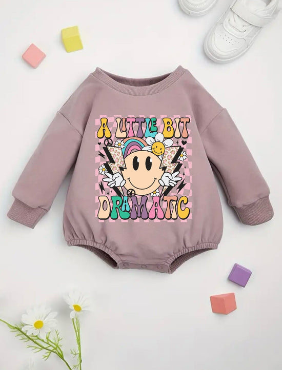 Retro baby girl SWEATSHIRT Romper bodysuit / baby clothes / baby sweater / bubble onesie / baby girl / baby gift / newborn / new baby