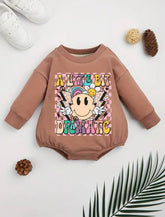Retro baby girl SWEATSHIRT Romper bodysuit / baby clothes / baby sweater / bubble onesie / baby girl / baby gift / newborn / new baby