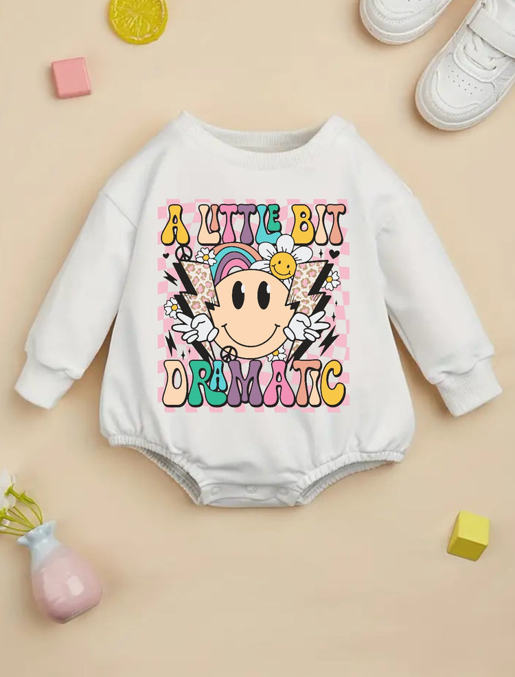 Retro baby girl SWEATSHIRT Romper bodysuit / baby clothes / baby sweater / bubble onesie / baby girl / baby gift / newborn / new baby