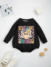 Retro baby girl SWEATSHIRT Romper bodysuit / baby clothes / baby sweater / bubble onesie / baby girl / baby gift / newborn / new baby