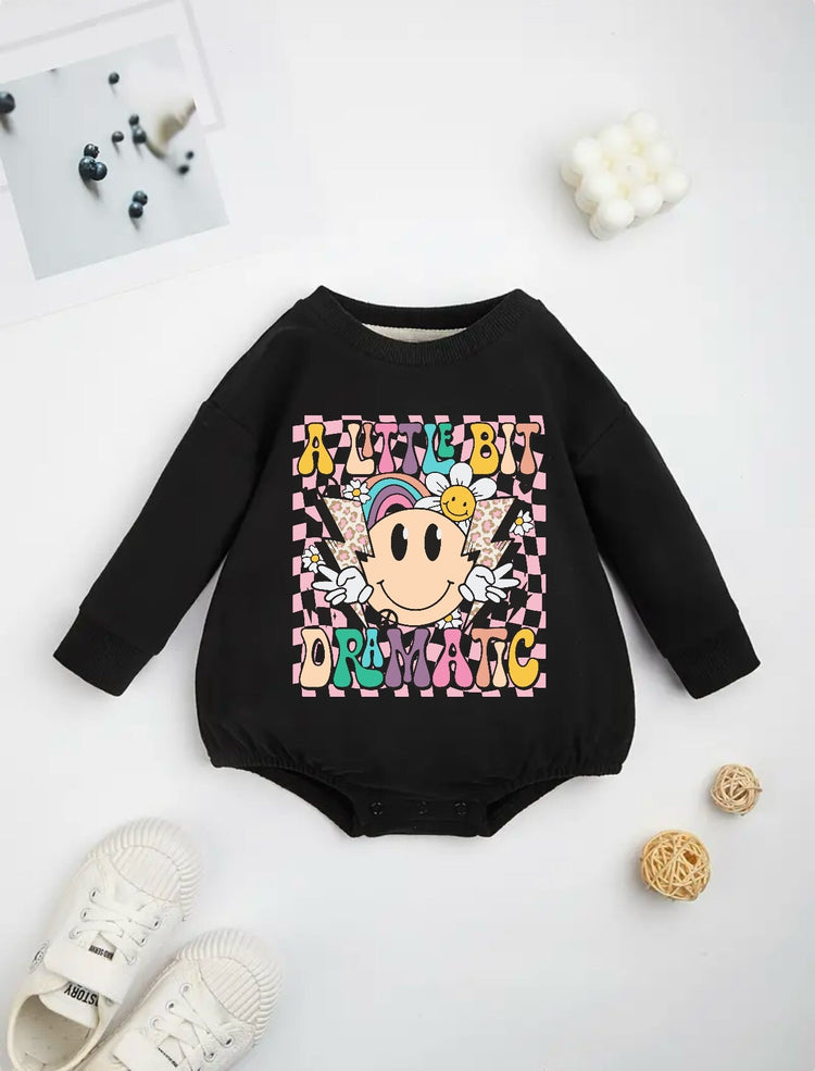 Retro baby girl SWEATSHIRT Romper bodysuit / baby clothes / baby sweater / bubble onesie / baby girl / baby gift / newborn / new baby