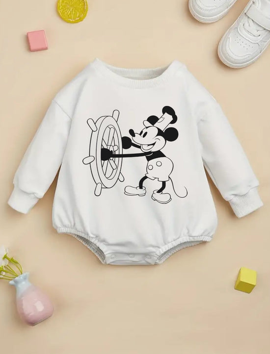 baby mickey SWEATSHIRT Romper bodysuit / baby clothes / baby sweater / bubble onesie / baby girl / baby gift / newborn / new baby