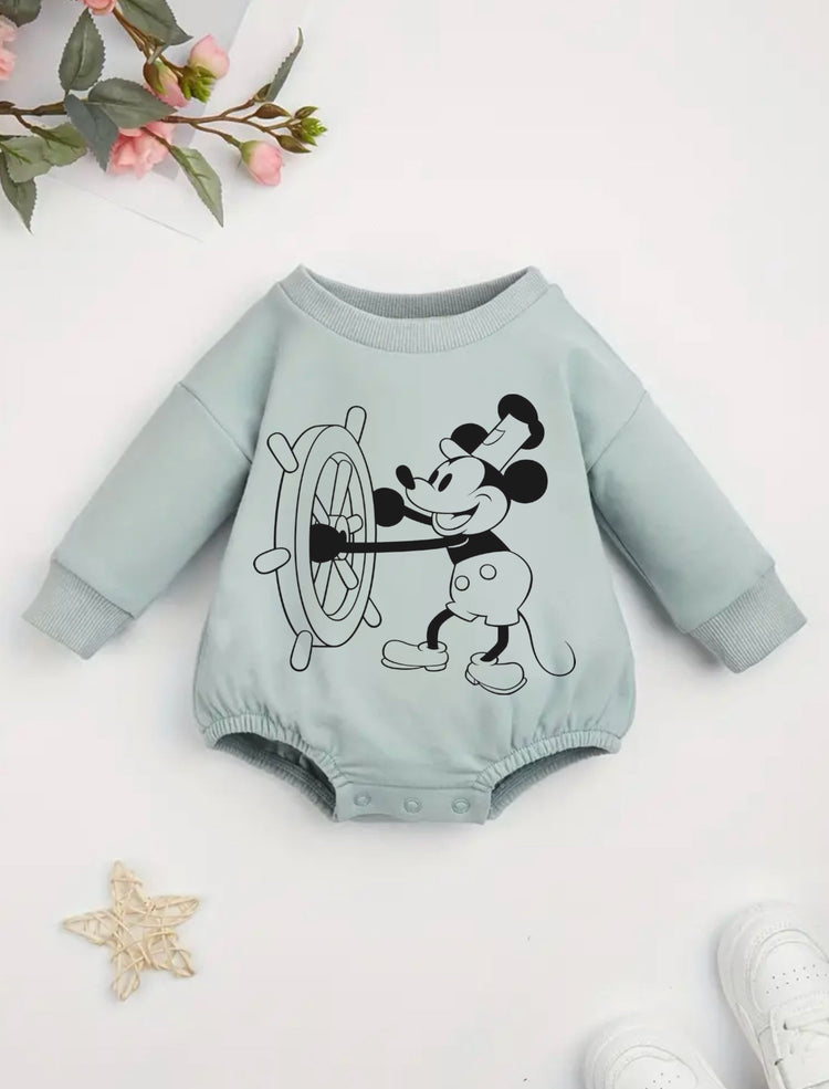 baby mickey SWEATSHIRT Romper bodysuit / baby clothes / baby sweater / bubble onesie / baby girl / baby gift / newborn / new baby