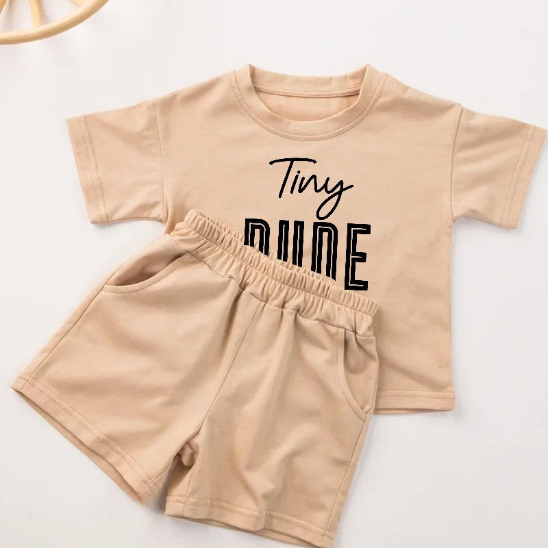 Tiny dude Baby toddler 100% cotton Clothing set, outfit, shirt, shorts, baby girl , baby clothes, baby shower, gift, baby boy