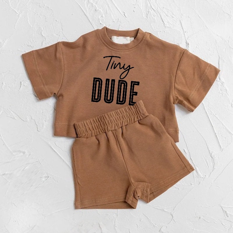 Tiny dude Baby toddler 100% cotton Clothing set, outfit, shirt, shorts, baby girl , baby clothes, baby shower, gift, baby boy