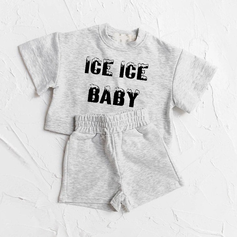 Ice ice Baby & toddler outfit 100% cotton Clothing set, outfit, shirt, shorts, baby girl , baby clothes, baby shower, gift, baby boy