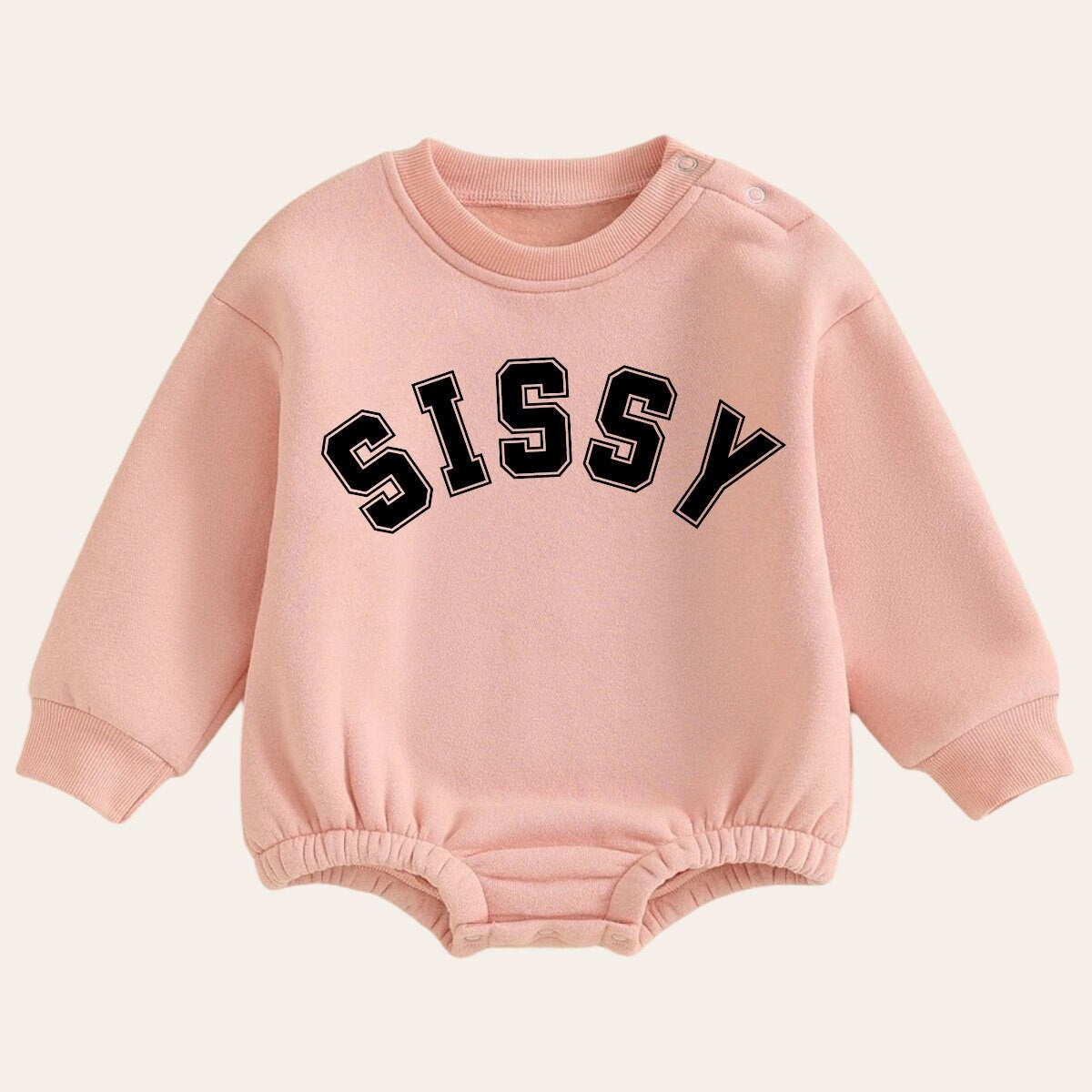 Soft warm fleece Baby girl sissy Oversized Sweatshirt Romper / bubble / onesie / baby clothes / baby girl sister / baby sis / outfit / gift