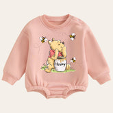 Soft warm fleece Baby pooh Oversized Sweatshirt Romper / bubble / onesie / baby clothes / baby girl / baby boy / outfit / gift