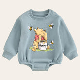 Soft warm fleece Baby pooh Oversized Sweatshirt Romper / bubble / onesie / baby clothes / baby girl / baby boy / outfit / gift