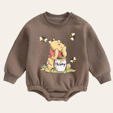 Soft warm fleece Baby pooh Oversized Sweatshirt Romper / bubble / onesie / baby clothes / baby girl / baby boy / outfit / gift