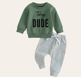 Tiny dude Baby toddler boy outfit | Newborn | Long sleeve + Pants | baby sweatshirt newborn | Baby Gift | Baby Boy clothes / baby girl