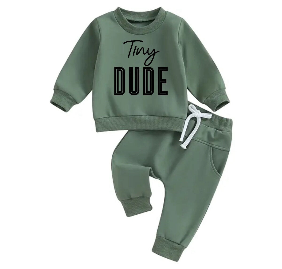 Tiny dude Baby toddler boy outfit | Newborn | Long sleeve + Pants | baby sweatshirt newborn | Baby Gift | Baby Boy clothes / baby girl