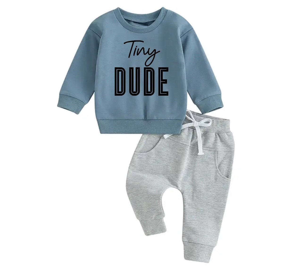 Tiny dude Baby toddler boy outfit | Newborn | Long sleeve + Pants | baby sweatshirt newborn | Baby Gift | Baby Boy clothes / baby girl