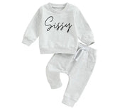 Sissy Baby girl sweatshirt and pants outfit | Newborn | sister shirt | sweatshirt newborn Clothes | Baby Gift | Baby girl crewneck big sis