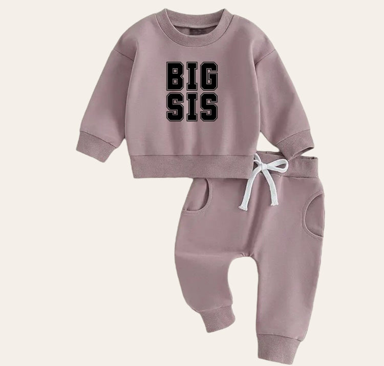 big sis Baby girl sweatshirt and pants outfit | Newborn | sister shirt | sweatshirt newborn Clothes | Baby Gift | Baby girl crewneck /