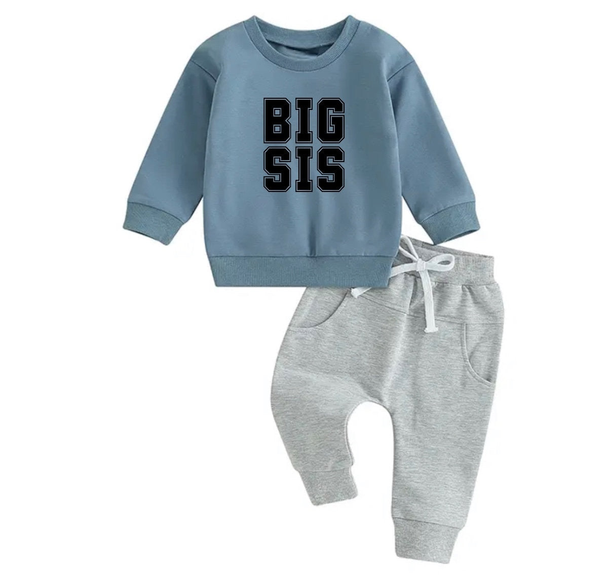 big sis Baby girl sweatshirt and pants outfit | Newborn | sister shirt | sweatshirt newborn Clothes | Baby Gift | Baby girl crewneck /