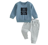 big sis Baby girl sweatshirt and pants outfit | Newborn | sister shirt | sweatshirt newborn Clothes | Baby Gift | Baby girl crewneck /
