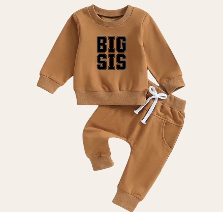 big sis Baby girl sweatshirt and pants outfit | Newborn | sister shirt | sweatshirt newborn Clothes | Baby Gift | Baby girl crewneck /