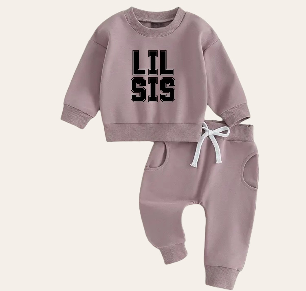 Lil sis Baby girl sweatshirt and pants outfit | Newborn | sister shirt | sweatshirt newborn Clothes | Baby Gift | Baby girl crewneck /