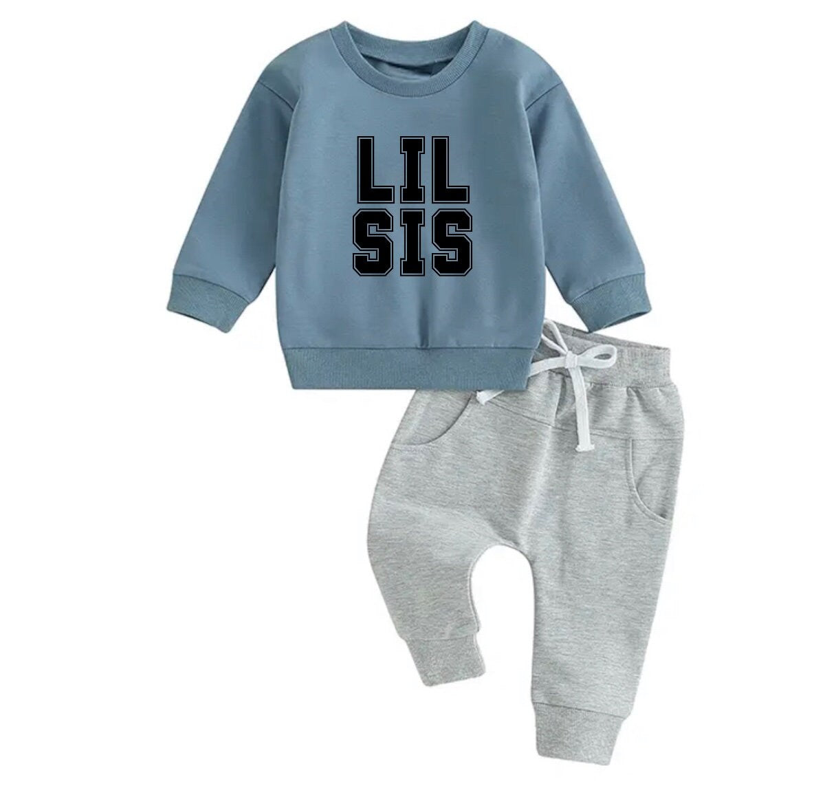 Lil sis Baby girl sweatshirt and pants outfit | Newborn | sister shirt | sweatshirt newborn Clothes | Baby Gift | Baby girl crewneck /