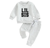 Lil sis Baby girl sweatshirt and pants outfit | Newborn | sister shirt | sweatshirt newborn Clothes | Baby Gift | Baby girl crewneck /