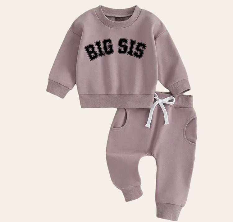 big sis Baby girl sweatshirt and pants outfit | Newborn | sister shirt | sweatshirt newborn Clothes | Baby Gift | Baby girl crewneck /