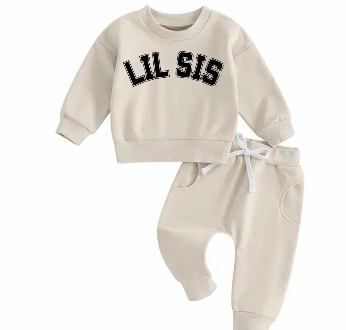 Lil sis Baby girl sweatshirt and pants outfit | Newborn | sister shirt | sweatshirt newborn Clothes | Baby Gift | Baby girl crewneck /