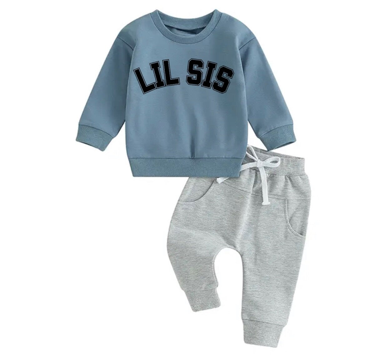 Lil sis Baby girl sweatshirt and pants outfit | Newborn | sister shirt | sweatshirt newborn Clothes | Baby Gift | Baby girl crewneck /