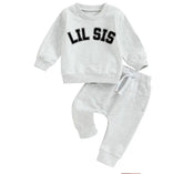 Lil sis Baby girl sweatshirt and pants outfit | Newborn | sister shirt | sweatshirt newborn Clothes | Baby Gift | Baby girl crewneck /