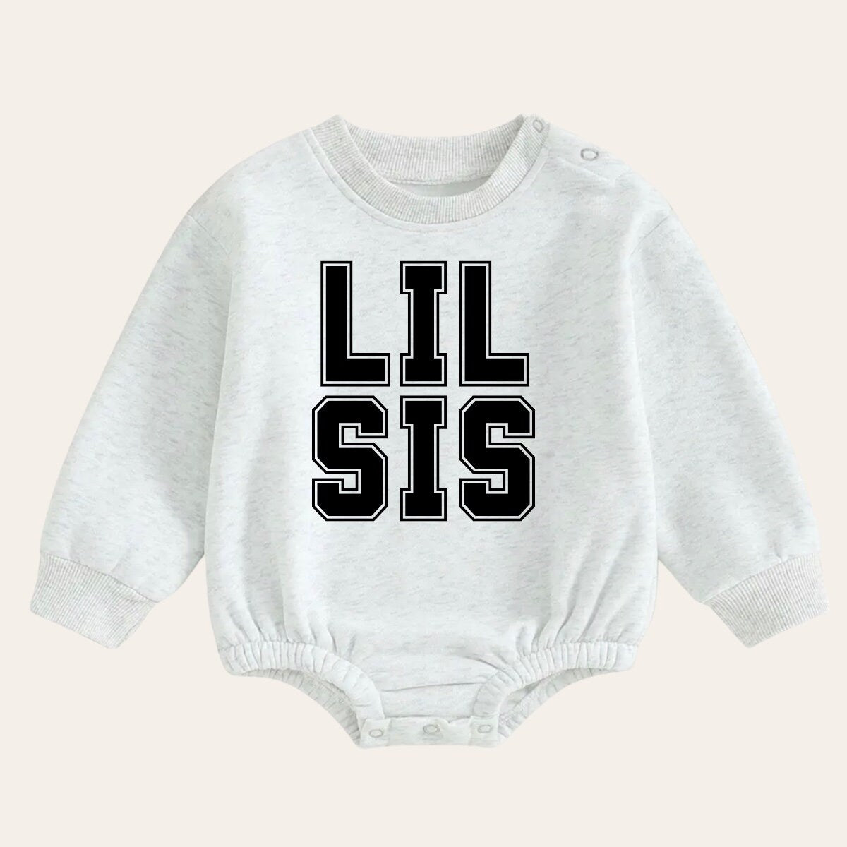 Soft warm fleece Baby girl lil sis Sweatshirt Romper / bubble / onesie / baby clothes / baby girl sister / baby sis / outfit / gift