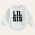 Soft warm fleece Baby girl lil sis Sweatshirt Romper / bubble / onesie / baby clothes / baby girl sister / baby sis / outfit / gift