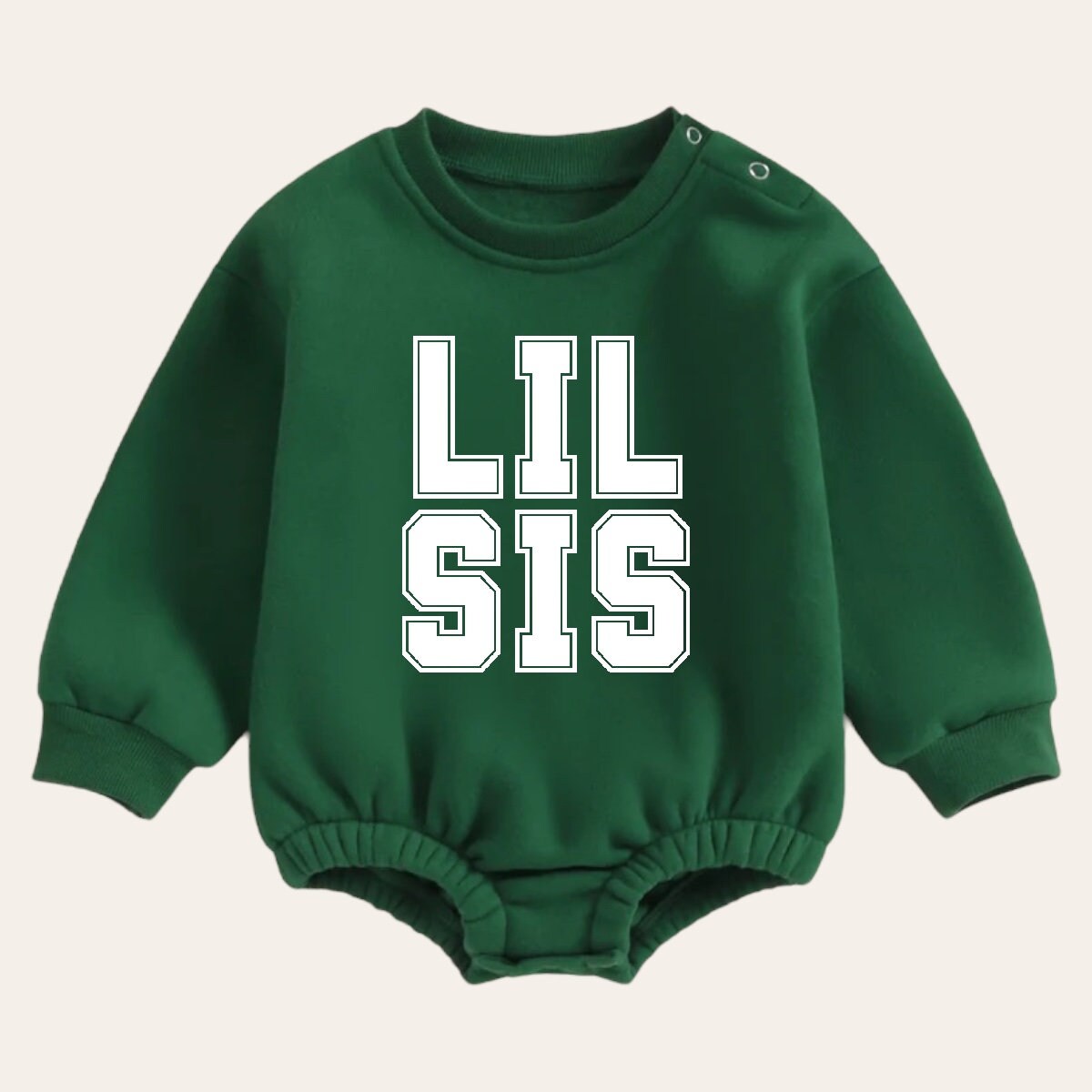 Soft warm fleece Baby girl lil sis Sweatshirt Romper / bubble / onesie / baby clothes / baby girl sister / baby sis / outfit / gift
