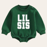 Soft warm fleece Baby girl lil sis Sweatshirt Romper / bubble / onesie / baby clothes / baby girl sister / baby sis / outfit / gift