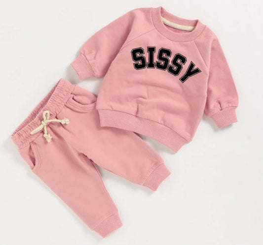 Sissy French Terry toddler Baby girl Outfit set sweatshirt & pants / baby girl clothes / newborn / baby gift / cute / big sis / little sis