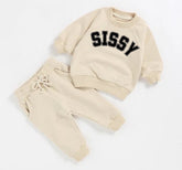 Sissy French Terry toddler Baby girl Outfit set sweatshirt & pants / baby girl clothes / newborn / baby gift / cute / big sis / little sis