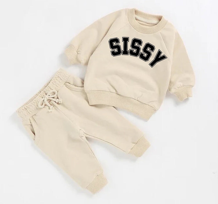 Sissy French Terry toddler Baby girl Outfit set sweatshirt & pants / baby girl clothes / newborn / baby gift / cute / big sis / little sis