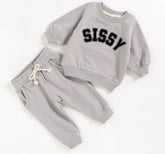 Sissy French Terry toddler Baby girl Outfit set sweatshirt & pants / baby girl clothes / newborn / baby gift / cute / big sis / little sis
