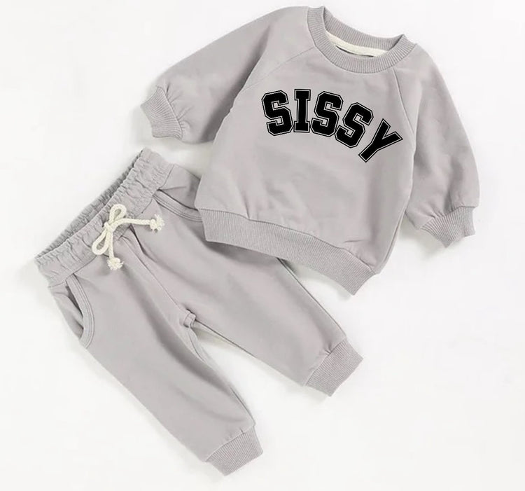 Sissy French Terry toddler Baby girl Outfit set sweatshirt & pants / baby girl clothes / newborn / baby gift / cute / big sis / little sis