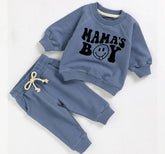 Mamas Boy French Terry toddler Baby Outfit set sweatshirt and pants / baby clothes / newborn / baby boy outfit / baby shower / baby gift