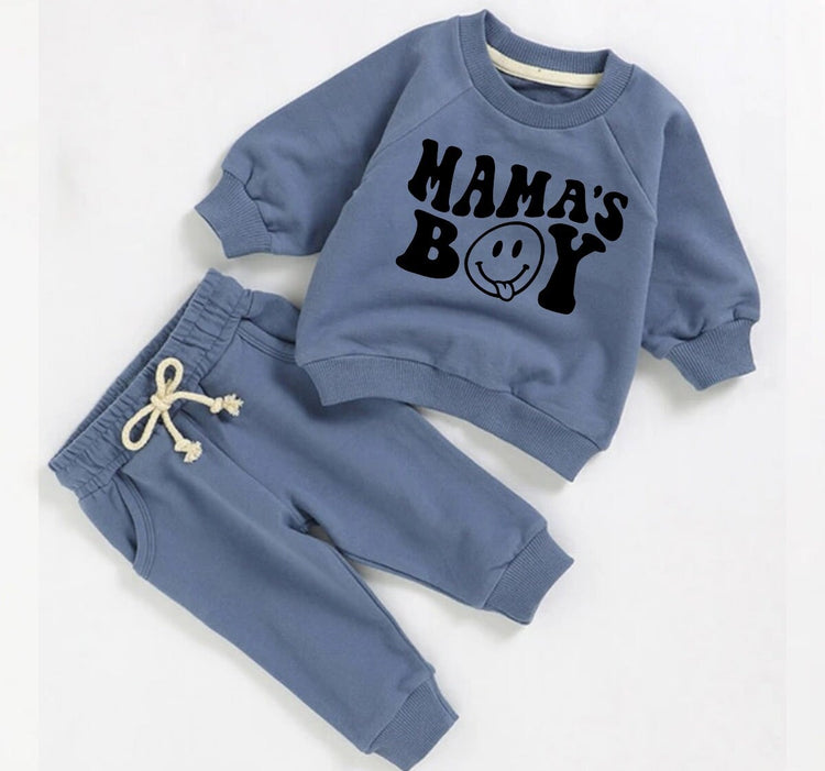Mamas Boy French Terry toddler Baby Outfit set sweatshirt and pants / baby clothes / newborn / baby boy outfit / baby shower / baby gift