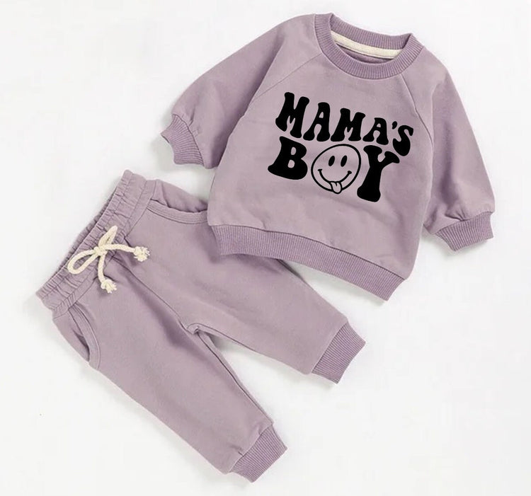Mamas Boy French Terry toddler Baby Outfit set sweatshirt and pants / baby clothes / newborn / baby boy outfit / baby shower / baby gift