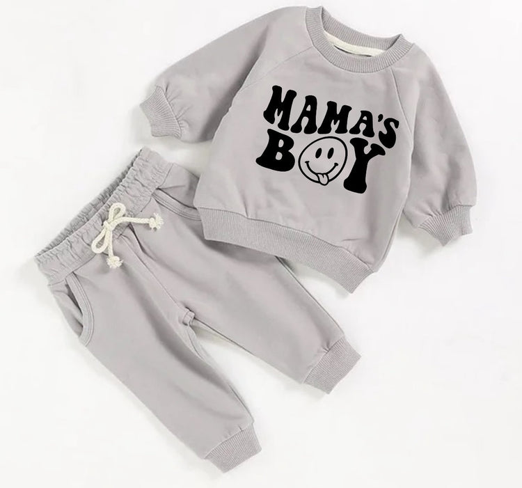 Mamas Boy French Terry toddler Baby Outfit set sweatshirt and pants / baby clothes / newborn / baby boy outfit / baby shower / baby gift