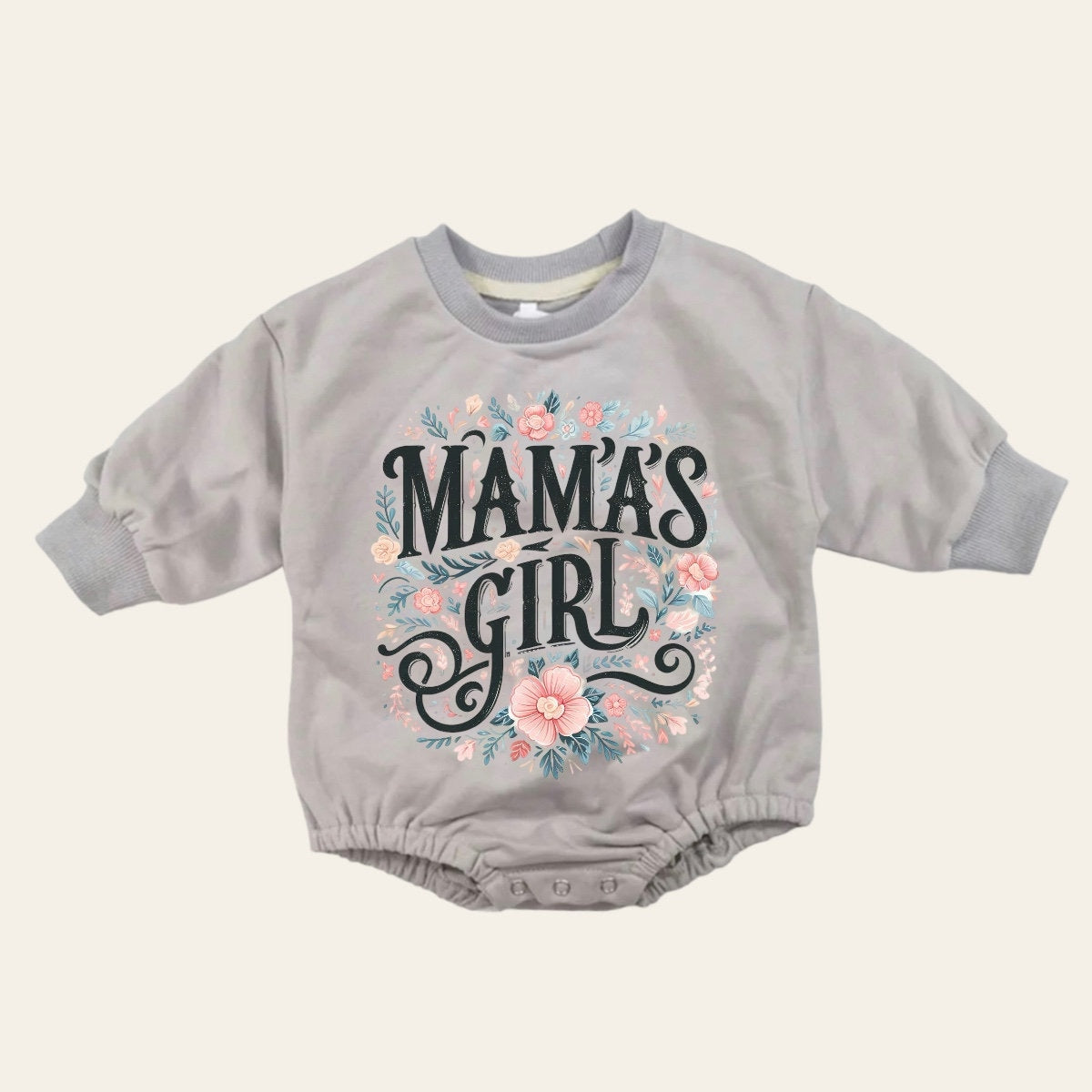 Baby girl Sweatshirt ROMPER bodysuit / baby clothes / sweatshirt / crewneck / newborn / baby girl gift / onesie / mamas girl, floral romper