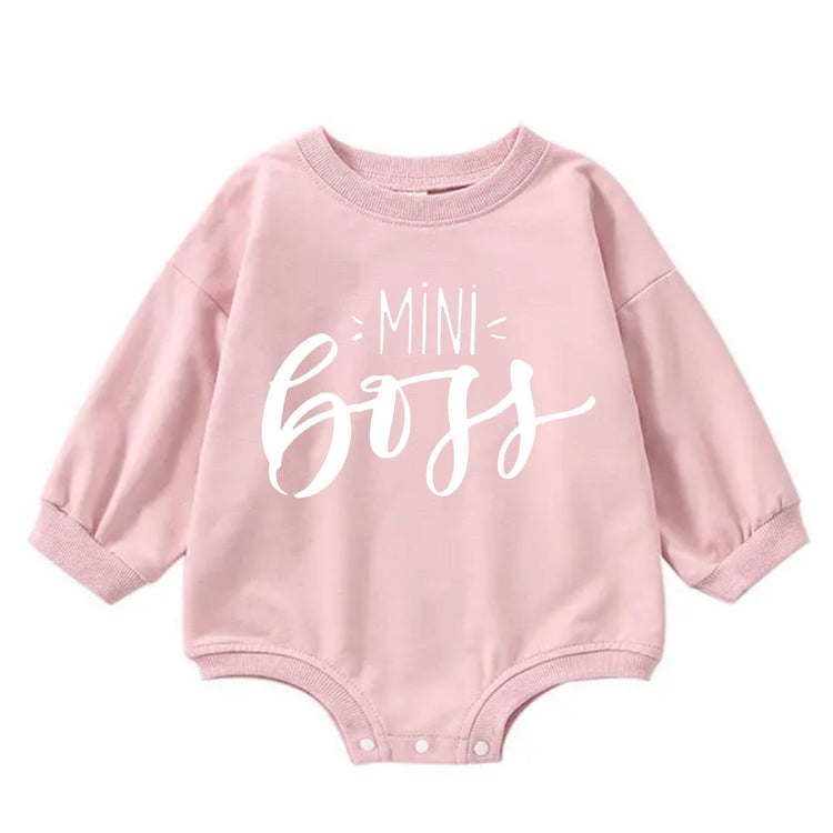 Mini boss baby SWEATSHIRT Romper bodysuit / baby clothes / baby sweater / bubble onesie / baby girl / baby gift / baby boy / new baby