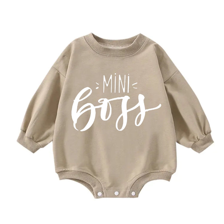 Mini boss baby SWEATSHIRT Romper bodysuit / baby clothes / baby sweater / bubble onesie / baby girl / baby gift / baby boy / new baby