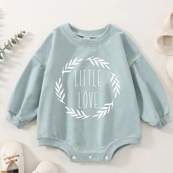 Little love baby SWEATSHIRT Romper bodysuit / baby clothes / baby sweater / bubble onesie / baby girl / baby gift / baby boy / new baby