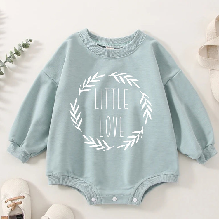 Little love baby SWEATSHIRT Romper bodysuit / baby clothes / baby sweater / bubble onesie / baby girl / baby gift / baby boy / new baby